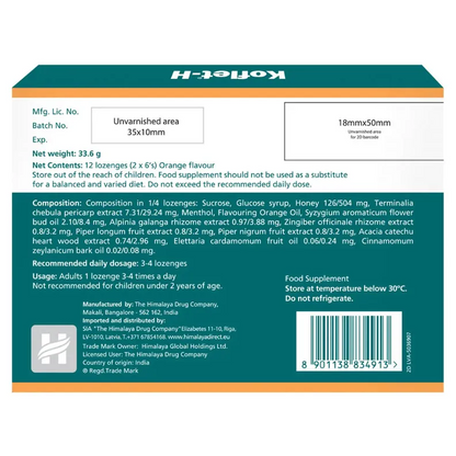 Himalaya Koflet-H Orange Lozenges, 6 Count