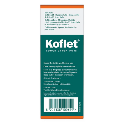 Himalaya Koflet Cough Syrup, 100 ml