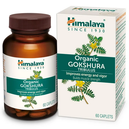 Himalaya Organic Gokshura Tribulus, 60 Caplets | Improves Energy & Vigor | Builds Muscle Strength