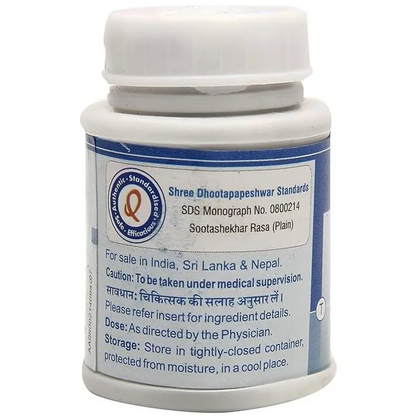 Dhootapapeshwar Sootashekhar Rasa Plain, 100 Tablets