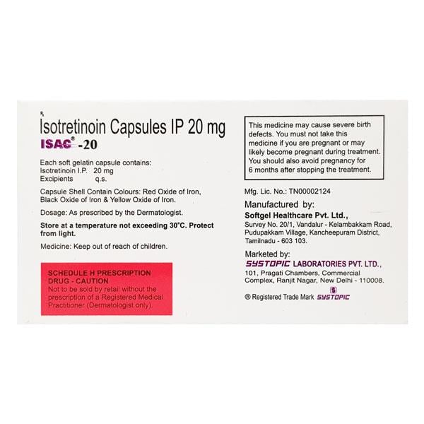 Isac 20mg Capsule 10'S