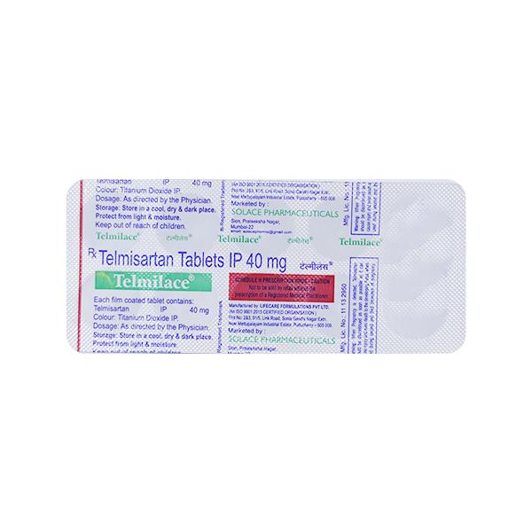 TELMILACE 40mg Tablet 10's