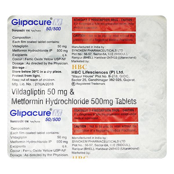 GLIPACURE M 50/500 Tablet 15's