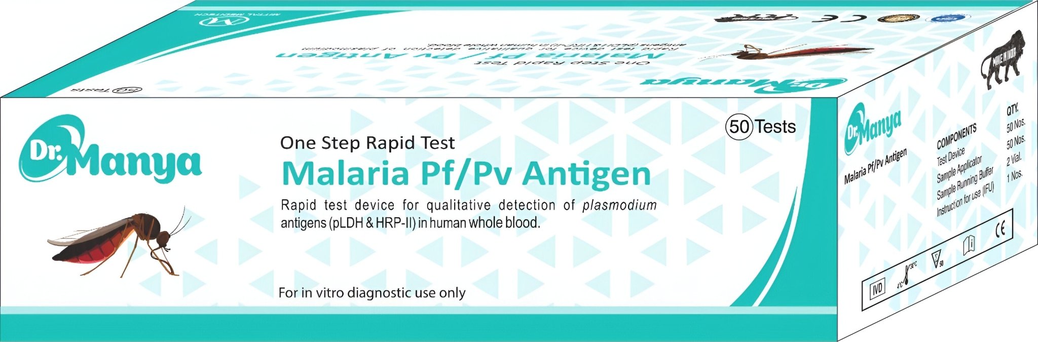 Dr.Manya Malaria Rapid Test Kit PF/PV Antigen - Global Surgicals