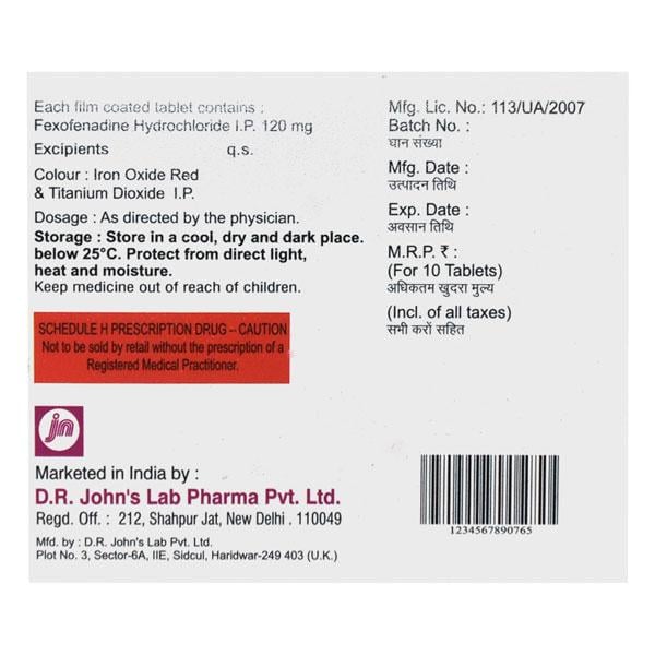FEXOLIFE 120mg Tablet 10's