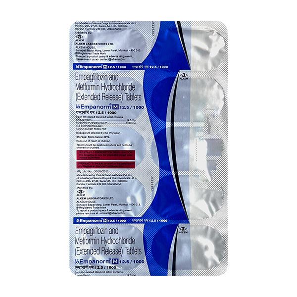 EMPANORM M 12.5/1000 Tablet 10's