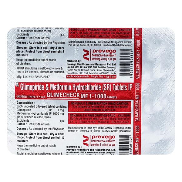 GLIMECHECK MF 1/1000 Tablet 10's
