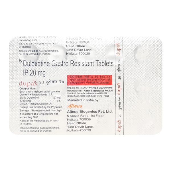 DUPAX 20mg Tablet 15's - Global Surgicals