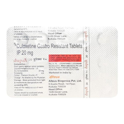 DUPAX 20mg Tablet 15's - Global Surgicals