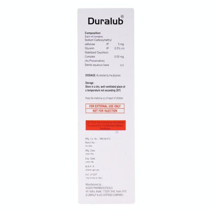 DURALUB Eye Drops 10ml - Global Surgicals