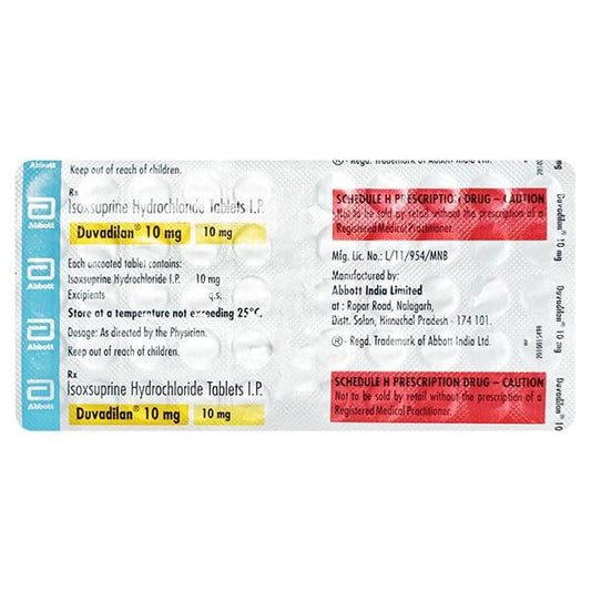 Duvadilan 10mg Tablet 50'S - Global Surgicals