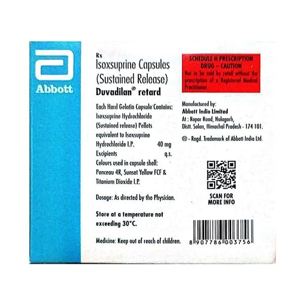 DUVADILAN RETARD 40mg Capsule 15's - Global Surgicals