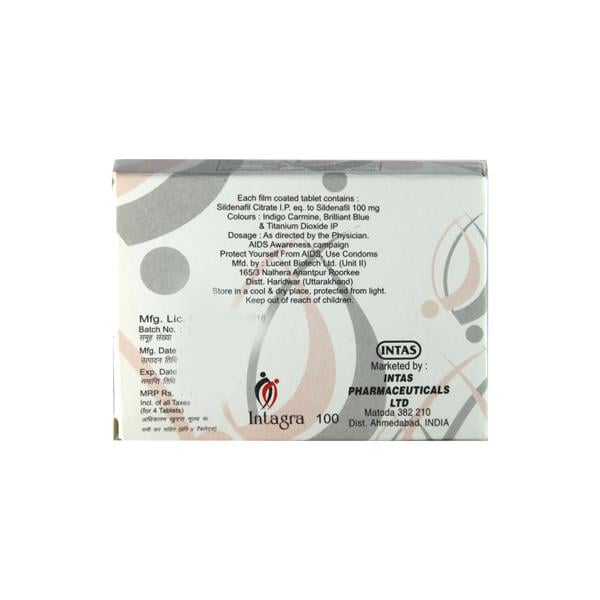 Intagra 100mg Tablet 4'S