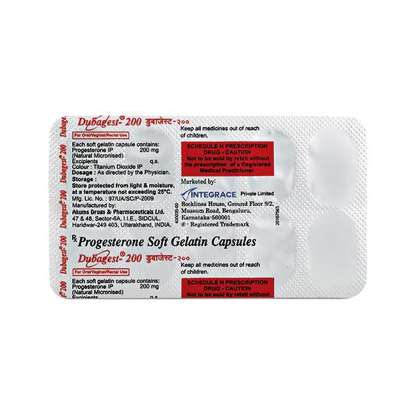 Dubagest 200mg Capsule 10'S
