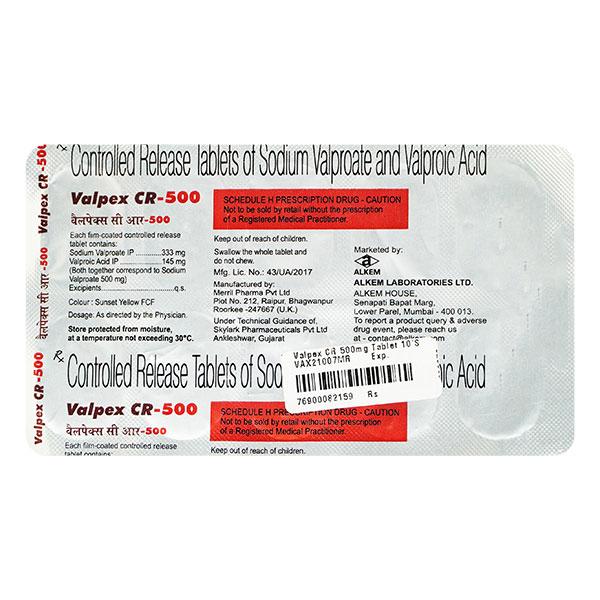 Valpex CR 500mg Tablet 10'S