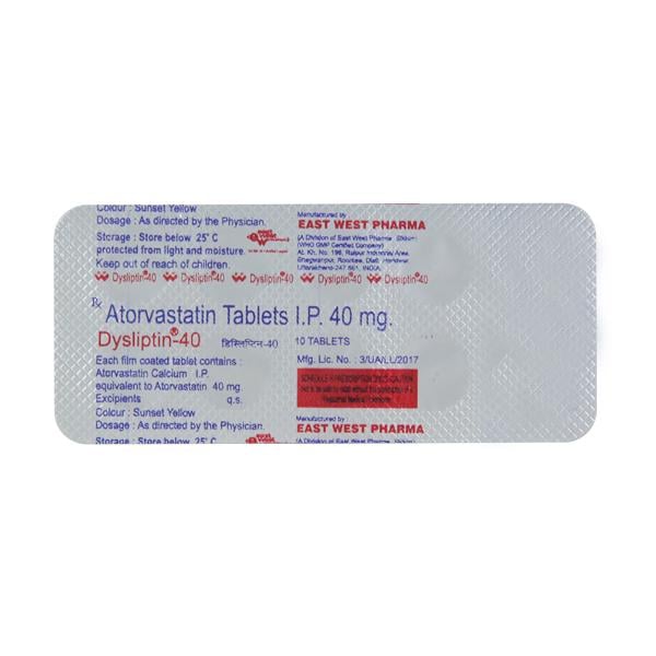 Dysliptin 40mg Tablet 10'S - Global Surgicals