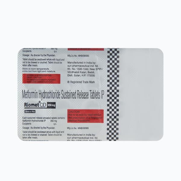 Riomet OD 850mg Tablet 10'S