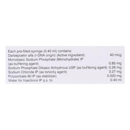 Dargen 40mcg Injection(Pfs) 0.4ml