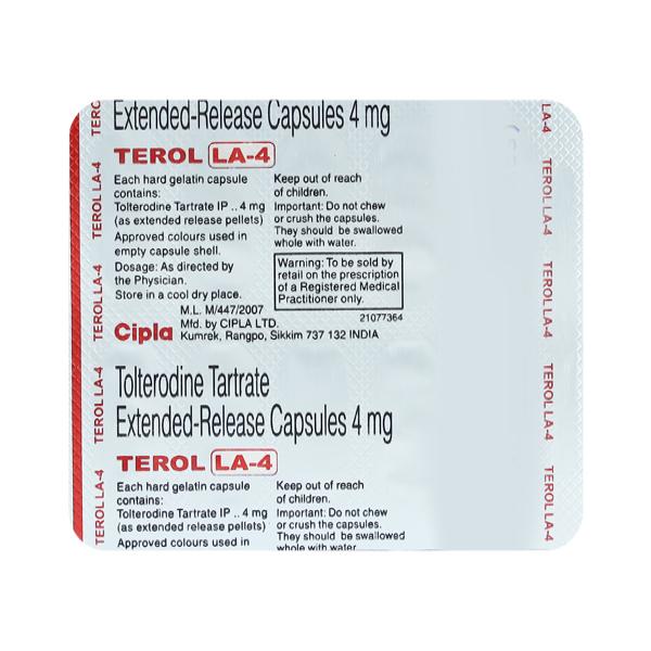 Terol LA 4mg Capsule 10'S