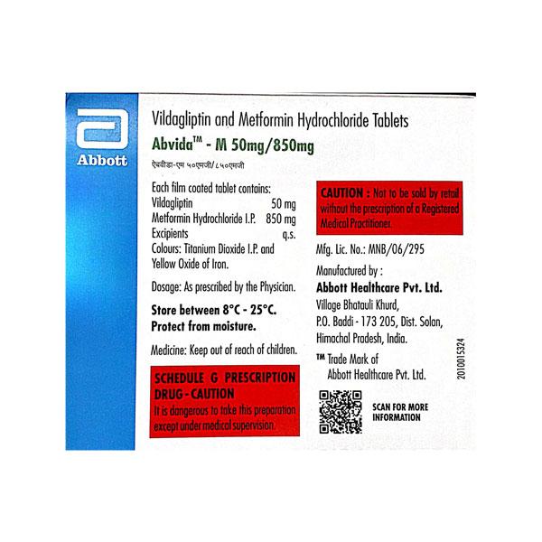 ABVIDA M 50MG/850MG Tablet 15's