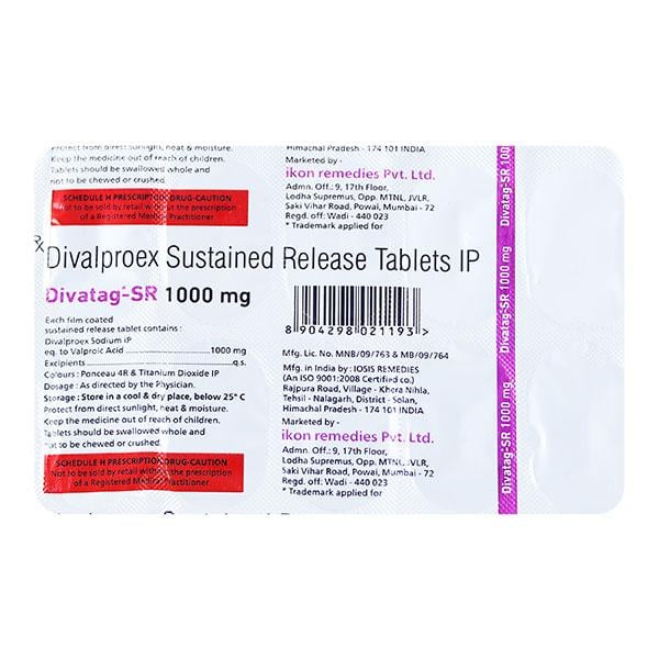 DIVATAG SR 1000mg Tablet 10's
