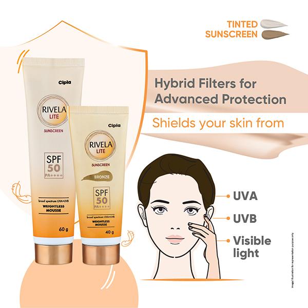 Rivela Lite SPF 50 PA++++ Sunscreen 60gm
