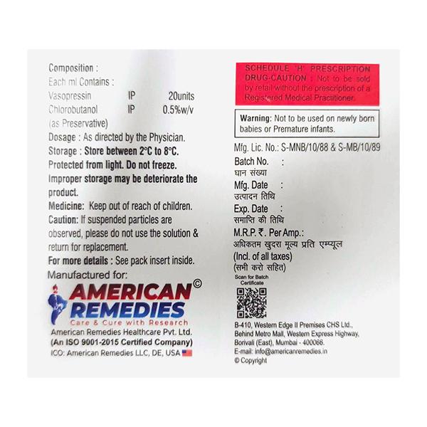 SOPRESSIN 20U Injection 1ml