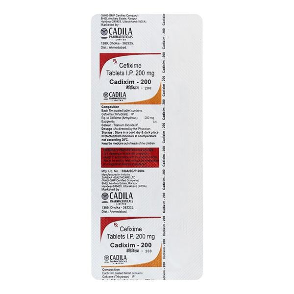 Cadixim 200mg Tablet 10'S