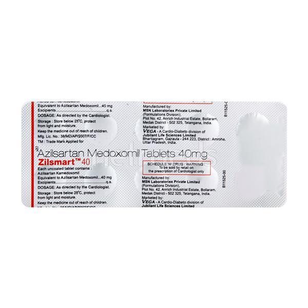 Zilsmart 40mg Tablet 10'S