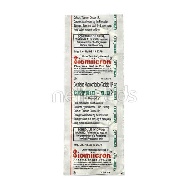 Cetrid OD 10mg Tablet 10'S