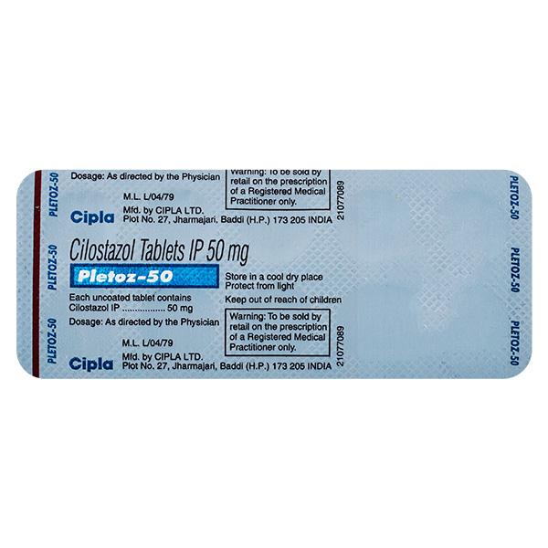 Pletoz 50mg Tablet 10'S