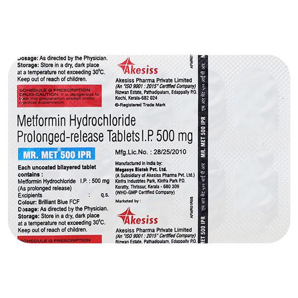 MR MET IPR 500mg Tablet 10's