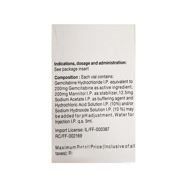 Gemcite 200mg Injection 1'S