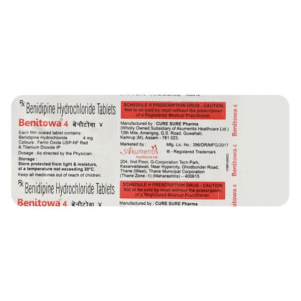 Benitowa 4mg Tablet 10'S