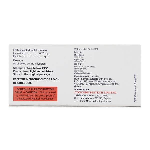 EVERCON 0.25mg Tablet 10's