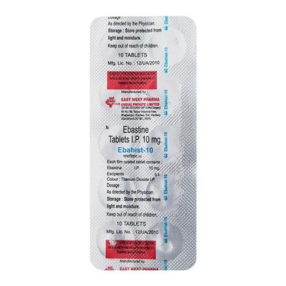 Ebahist 10mg Tablet 10'S - Global Surgicals