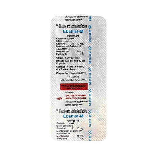 EBAHIST M Tablet 10's - Global Surgicals