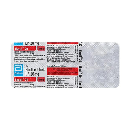 Ebasil 20mg Tablet 10'S - Global Surgicals