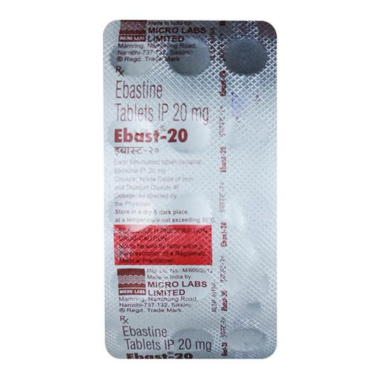 EBAST 20 Tablet 15's - Global Surgicals