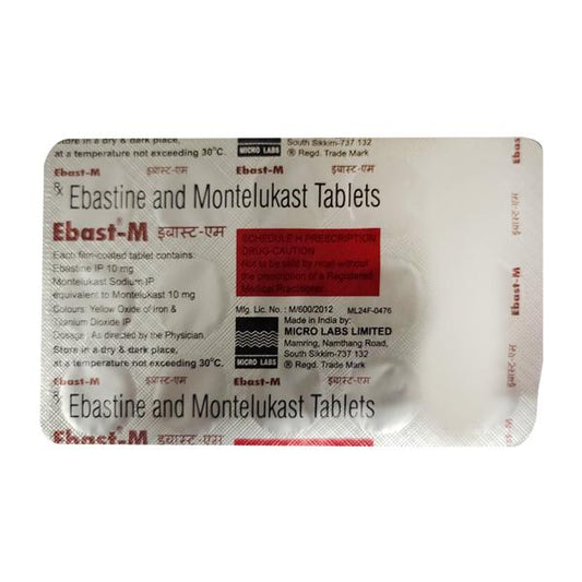 EBAST M Tablet 15's - Global Surgicals