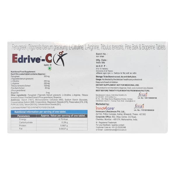 Edrive C Tablet 10'S - Global Surgicals