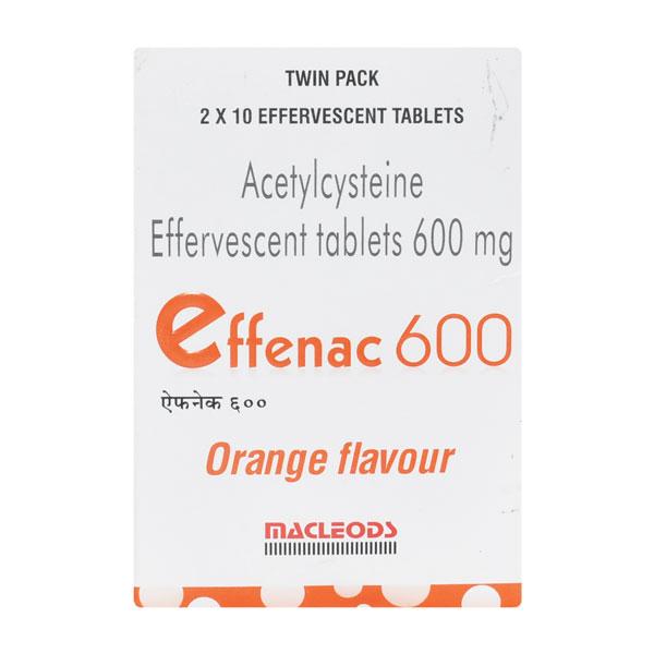 EFFENAC 600 ORANGE FLAVOUR Effervescent Tablet 2X10's - Global Surgicals