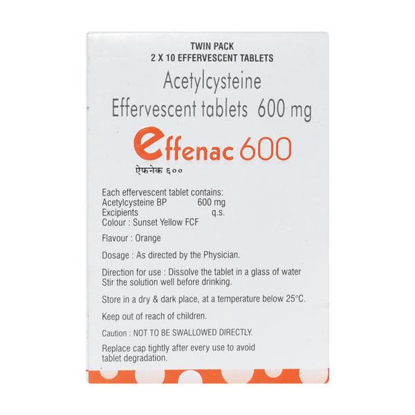 EFFENAC 600 ORANGE FLAVOUR Effervescent Tablet 2X10's - Global Surgicals