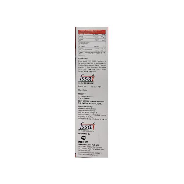 EFVC SUGAR FREE ORANGE FLAVOUR 1000 Effervescent Tablet 20's - Global Surgicals
