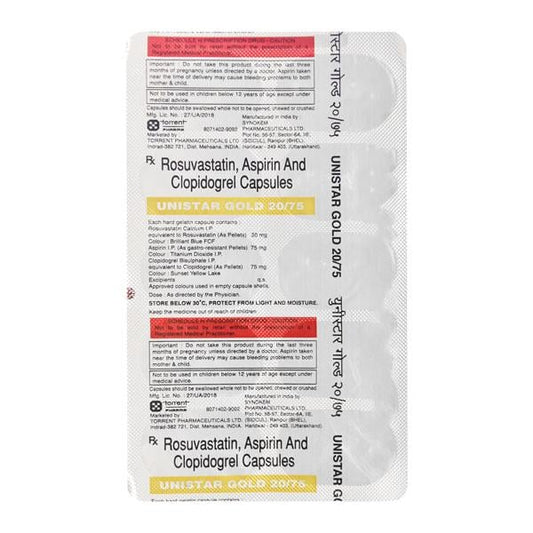 Unistar Gold 20/75mg Capsule 10's