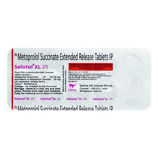 SELOTOL XL 25mg Tablet 10's