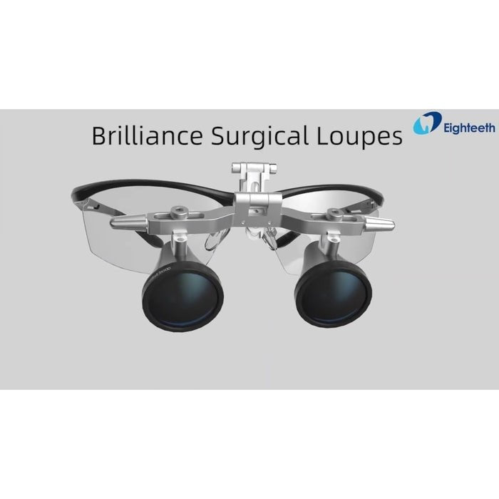 Eighteeth Medical Brilliance 3x Flip - up Surgical Loupes with Headlight Loupe - Global Surgicals