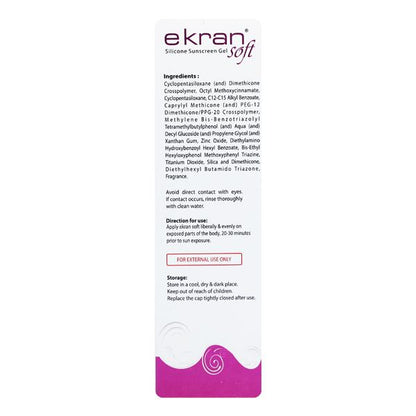 Ekran Soft SPF 50+ UVA-UVB PA+++Silicon Sunscreen Gel 50gm - Global Surgicals