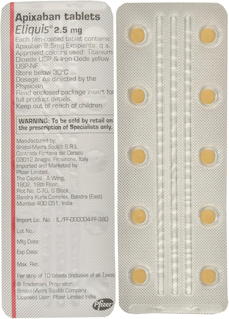Eliquis 2.5mg Tablet - Global Surgicals