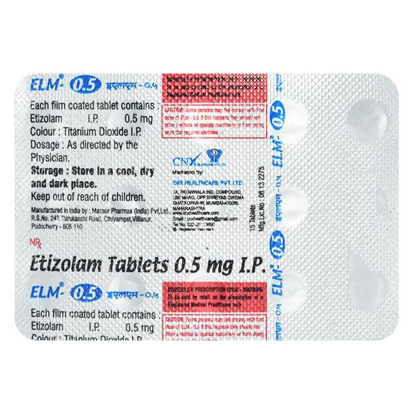 ELM 0.5 Tablet 15's - Global Surgicals